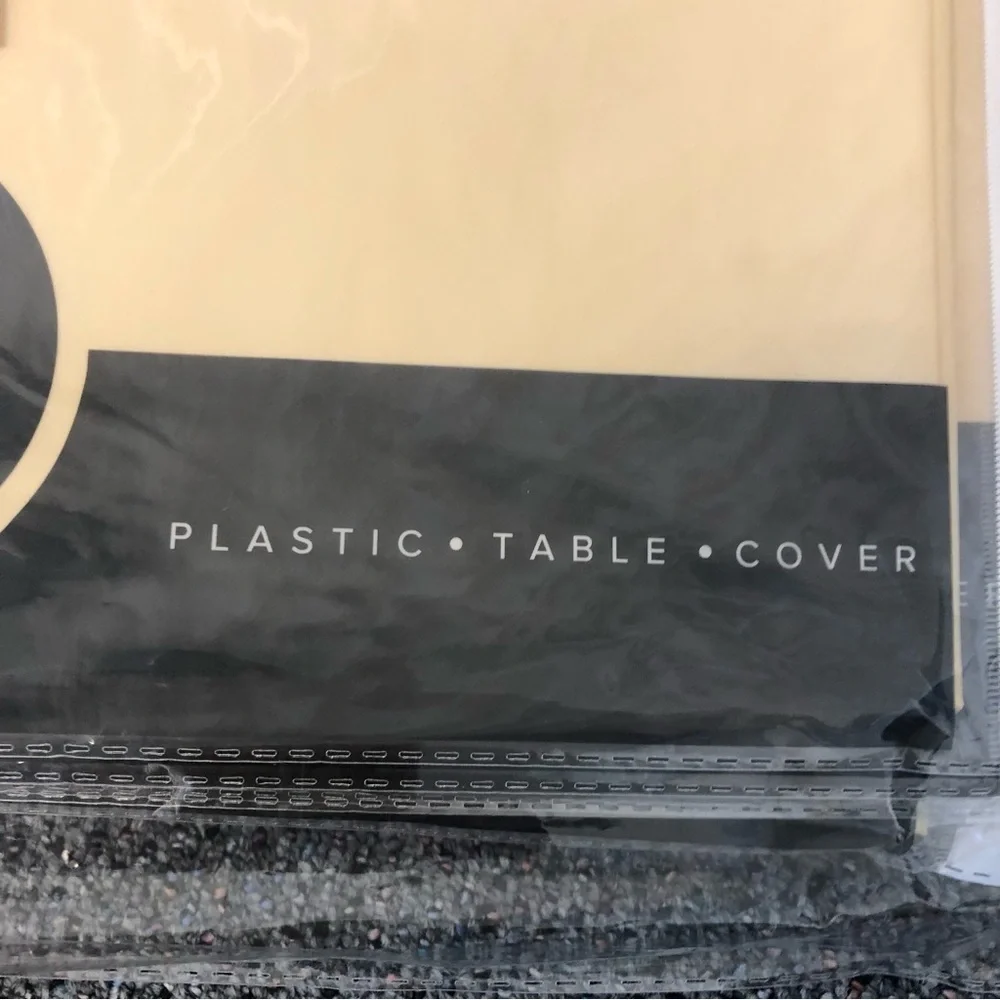 12-Pack Premium Plastic disposable Tablecloth 84in. Round Table Cover Ivory-NWT